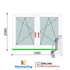 Kép 1/11 - 150x210 Cm Tokosztott Bukó-Nyíló műanyag ablak 2 rétegű üveggel