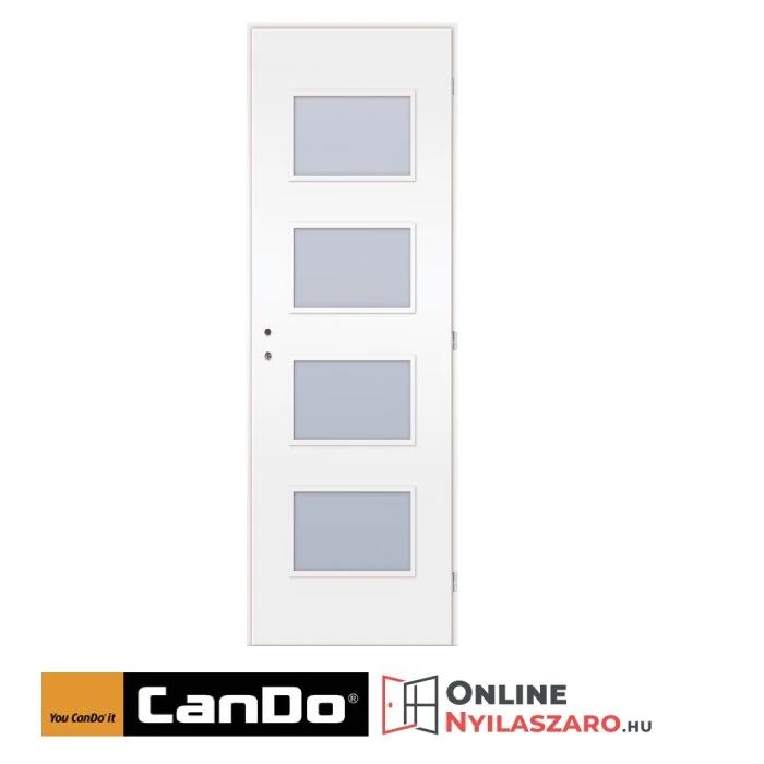 Beltéri ajtó fehér 90x210cm Merano üveges (ajtólap tokkal)