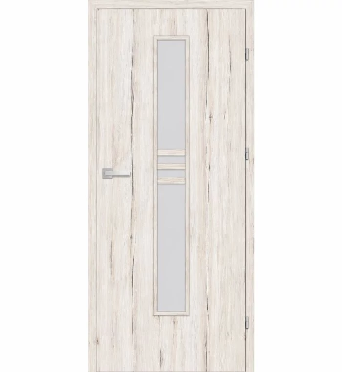 Beltéri ajtó havas tölgy 90x210cm Nida2 üveges (ajtólap tokkal)