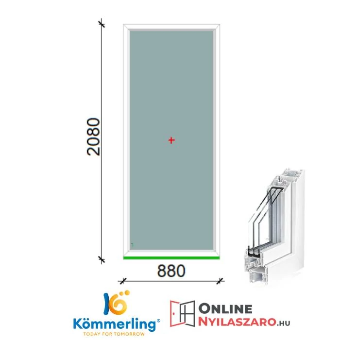 90x210 Cm Fix műanyag ablak 2 rétegű üvegezéssel